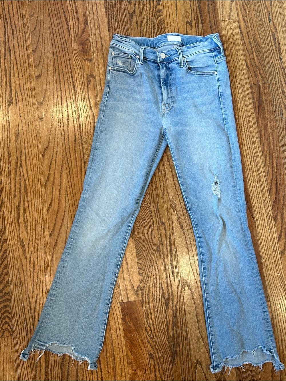 MOTHER EUC Crop Step Chew in Outerspace Wash